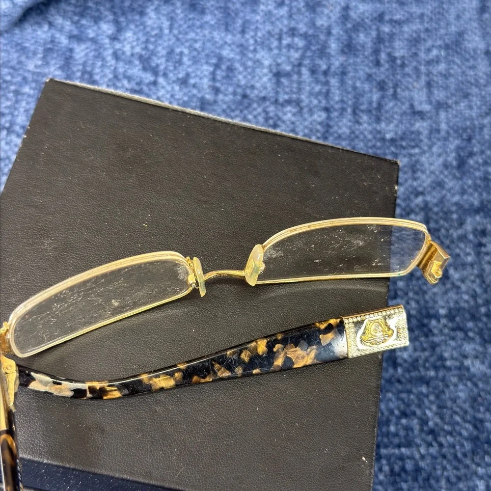Versace Women 53-17-135 Gold Tortoise Metal Rectangular MOD 1175-B *Frames Only*